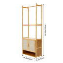 Livingandhome Freestanding Wooden Clothes Rack with Cabinet