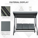 Outsunny 3 Seater Canopy Swing Chair Porch Hammock Bed Rocking Bench