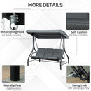 Outsunny 3 Seater Canopy Swing Chair Porch Hammock Bed Rocking Bench