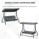 Outsunny 3 Seater Canopy Swing Chair Porch Hammock Bed Rocking Bench