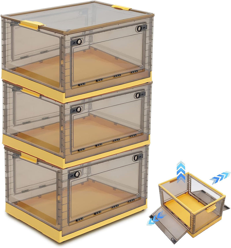 Lifeideas Foldable Storage Boxes with Locking Lid