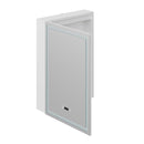 Livingandhome Single-Door Bathroom Mirror Cabinet with LED Lighting