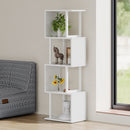 Livingandhome 5-Tier S-shaped Geometric Bookshelf Storage Rack with LED Lights