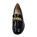 Casual Closed Toe Slip-on Chain Loafers with Low Heel