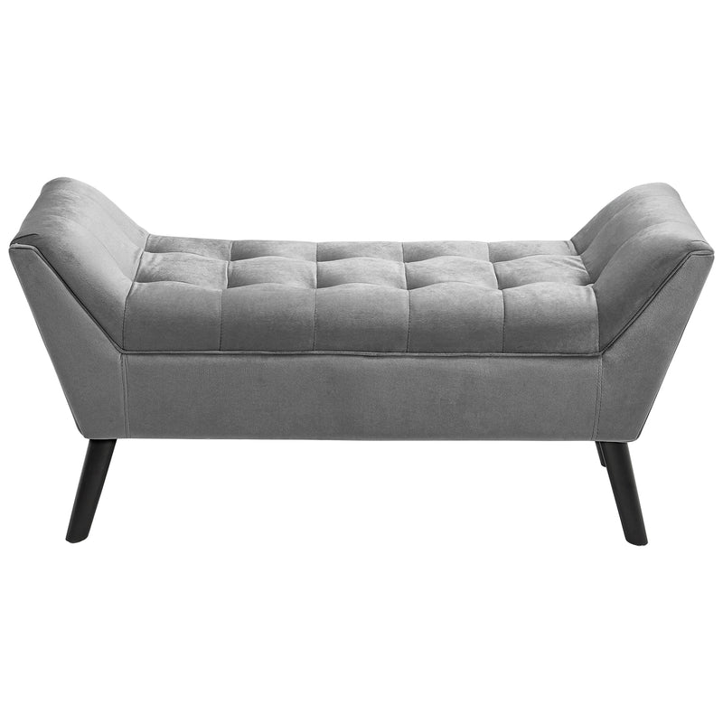 Livingandhome Raised Arm Velvet Bed End Bench
