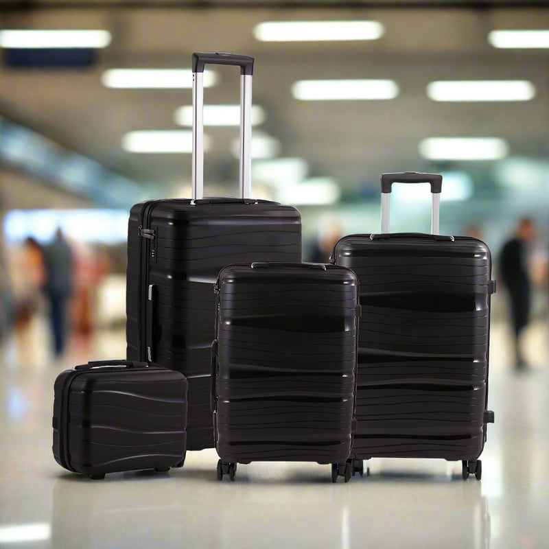 Livingandhome 4PCS Lockable Travel Suitcase Set