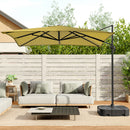Large Square Canopy Rotating Outdoor Cantilever Parasol With Base