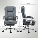 HOMCOM Massage Office Chair, Heated Reclining Desk Chair, Grey