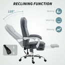 HOMCOM Massage Office Chair, Heated Reclining Desk Chair, Grey