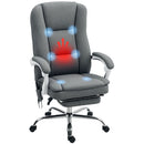 HOMCOM Massage Office Chair, Heated Reclining Desk Chair, Grey