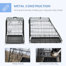 Pawhut Trapeze Collapsible Dog Pet Travel Box Cage Removable Tray 77 X 47 X 55cm