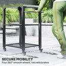 Outsunny 3-Shelf Outdoor Grill Cart, Outdoor Kitchen W/ Stainless Steel Top