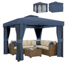 Outsunny 3 x 3(m) Patio Gazebo Garden Shelter w/ Mosquito Netting, Dark Blue