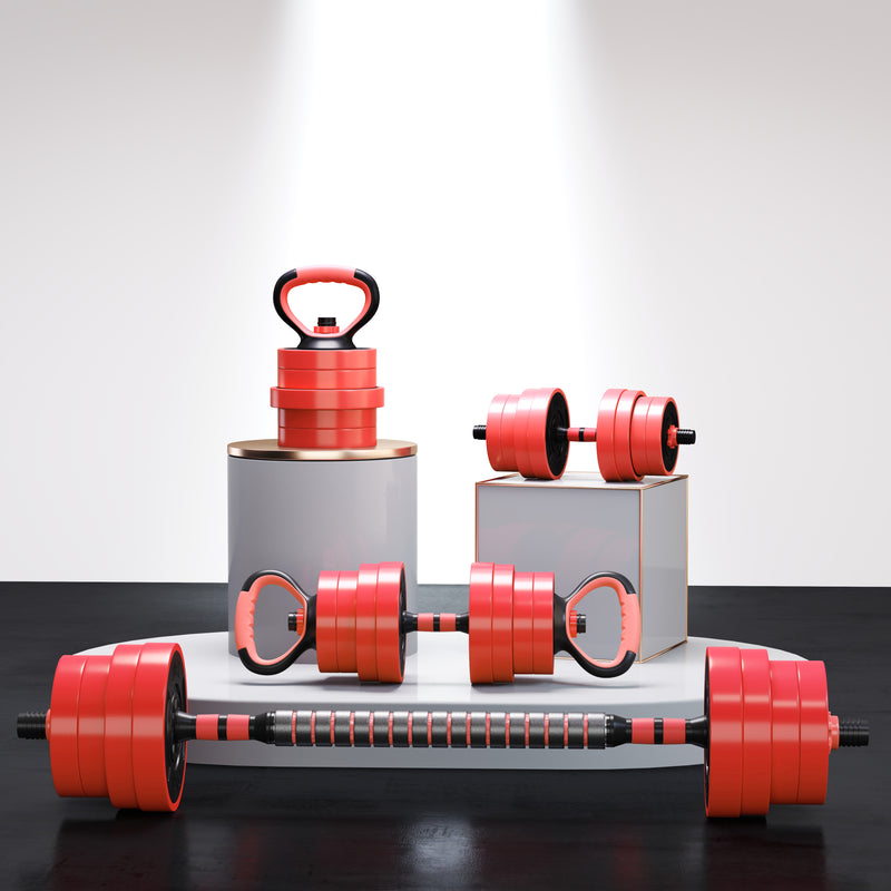 SPORTNOW Weight Dumbbells Set, Barbell, Kettlebell, Push Up Stand, 30kg