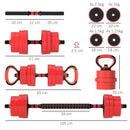 SPORTNOW Weight Dumbbells Set, Barbell, Kettlebell, Push Up Stand, 30kg