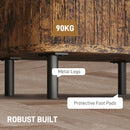 HOMCOM Nightstand with Sliding Doors and Metal Legs for Bedroom