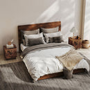 HOMCOM Nightstand with Sliding Doors and Metal Legs for Bedroom