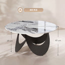 HOMCOM Coffee Table Sintered Stone Top White And Black