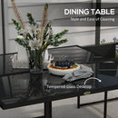 Outsunny 4 Seater Outdoor Table and Chairs with Adjustable Backrest for Garden