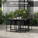 Outsunny 4 Seater Outdoor Table and Chairs with Adjustable Backrest for Garden