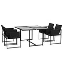 Outsunny 4 Seater Outdoor Table and Chairs with Adjustable Backrest for Garden