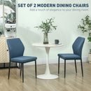 HOMCOM Set of 2 Dining Chairs with Curved Back Padded Seat for Kitchen
