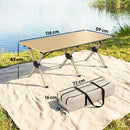 Outsunny 4ft Folding Camping Table, Picnic Table with Roll Up Top, Brown