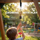 AIYAPLAY Climbing Rope, Kids Tree Swing Kit With Disc Swings Seat, Red