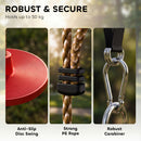 AIYAPLAY Climbing Rope, Kids Tree Swing Kit With Disc Swings Seat, Red