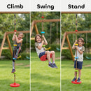 AIYAPLAY Climbing Rope, Kids Tree Swing Kit With Disc Swings Seat, Red