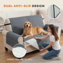 PawHut Waterproof Sofa Cover, Soft Couch Cover for Dogs Cats Pets Grey