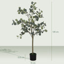 HOMCOM 2 Pack Artificial Plants, Faux Silk Eucalyptus Trees, 120cm