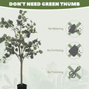 HOMCOM 2 Pack Artificial Plants, Faux Silk Eucalyptus Trees, 120cm