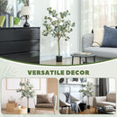 HOMCOM 2 Pack Artificial Plants, Faux Silk Eucalyptus Trees, 120cm