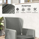 Outsunny Rattan Garden Furniture Set with Footstools Armchairs Charcoal Grey