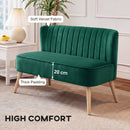HOMCOM 46" Loveseat Sofa 2 Seater Sofa with Padded Seat, Dark Green