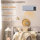 HOMCOM 2000W Wall Mounted Ceramic Heater with Remote Control for Home, Grey