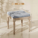 HOMCOM Vintage Foot Stool with Wood Legs, Light Grey