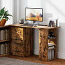 HOMCOM 120cm Computer Desk, Study Table with 3 Shelf & Drawers