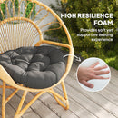 Outsunny Outdoor Seat Cushions Set Of 2, Tufted Round Chair Pads