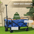 Outsunny 62L Festival Trolley, 120kg Heavy Duty Folding Trolley Cart