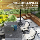 Outsunny Fillable Parasol Base, Sun Umbrella Base for Deck Poolside, Black