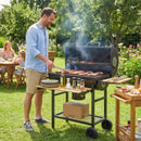 Outsunny Charcoal Grill, Charcoal BBQ Grill With Foldable Shelves