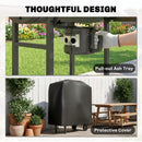 Outsunny Charcoal Grill, Charcoal BBQ Grill With Foldable Shelves