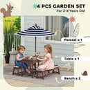 AIYAPLAY Kids Picnic Table, Wooden Kids Garden Furniture With Umbrella