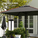 Outsunny Sun Parasol with Vent, Table Umbrella for Patio, Garden, Pool, Grey