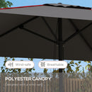 Outsunny Sun Parasol with Vent, Table Umbrella for Patio, Garden, Pool, Grey