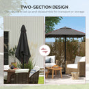 Outsunny Sun Parasol with Vent, Table Umbrella for Patio, Garden, Pool, Grey