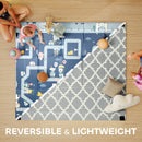 AIYAPLAY Foldable Baby Play Mat, Baby Playpen, Traffic & Grey Diamond Theme
