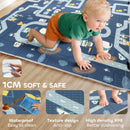 AIYAPLAY Foldable Baby Play Mat, Baby Playpen, Traffic & Grey Diamond Theme